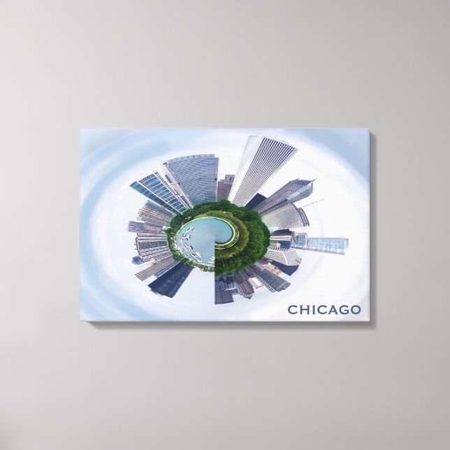 Chicago Illinois Unique City Skyline Travel Photo Canvas Print (Front)