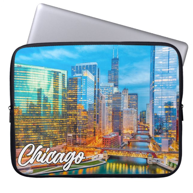 Chicago, Illinois, United States Laptop Sleeve (Front)