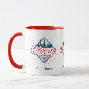 Chicago Illinois United States Retro Skyline USA Mug