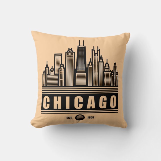 Chicago Illinois United States  Throw Pillow (Front)