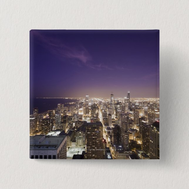 Chicago, Illinois, USA 7 2 Inch Square Button (Front)