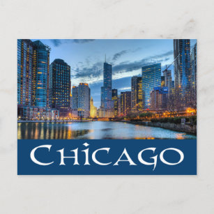 Chicago Illinois USA - Chicago Skyline At Sunset Postcard