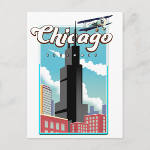 Chicago Illinois USA travel poster Postcard