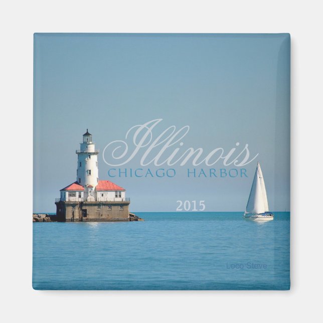 Chicago Illinois USA Travel Souvenir Frigo Magnet (Devant)
