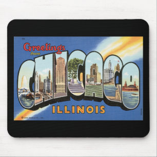 Chicago Illinois Vintage Postcard Mouse Pad