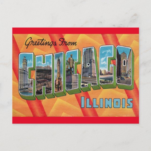 Chicago, Illinois Vintage Travel Postcard (Front)