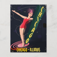 Chicago Illinois vintage TRAVEL POSTER