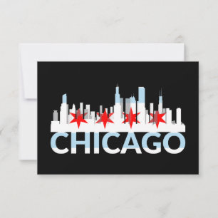 Chicago Illinois Windy City 4 Stars Chi Town Logo Card