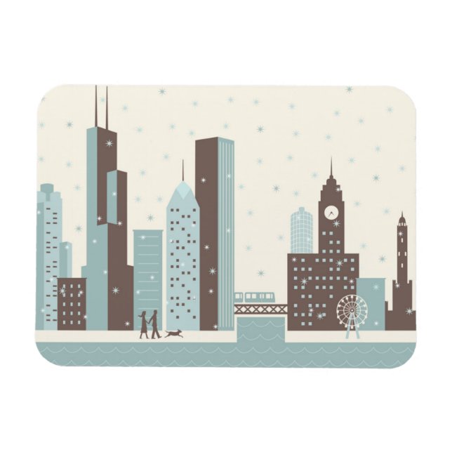 Chicago in Winter Magnet (Horizontal)