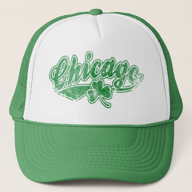 Chicago Irish Shamrock Trucker Hat (Front)