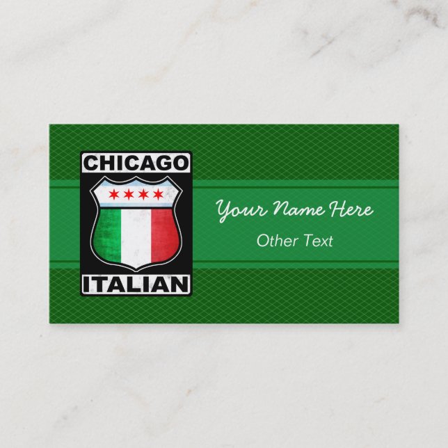 Chicago Italian American Custom Business Cards (Front)