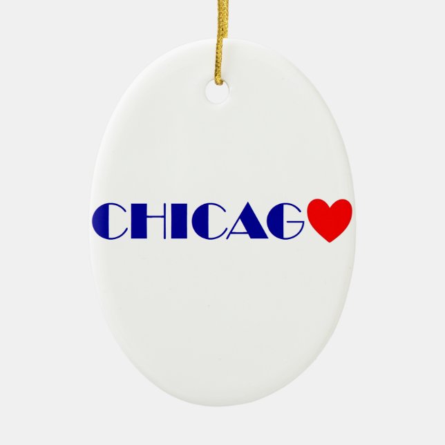 chicago j'aime ceramic ornament (Front)
