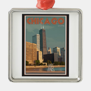 Chicago - John Hancock Centre Metal Ornament
