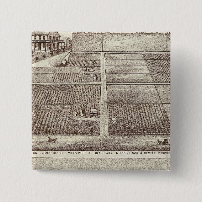 Chicago, Kay ranches 2 Inch Square Button (Front)