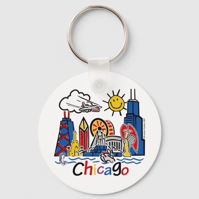Chicago Kids Skyline Keychain (Front)