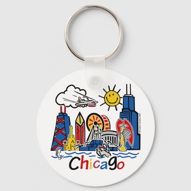 Chicago Kids Skyline Keychain (Front)