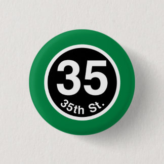 Chicago L 35th St. Green Line 1 Inch Round Button