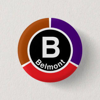 Chicago L Belmont Red/Brown/Purple Line 1 Inch Round Button