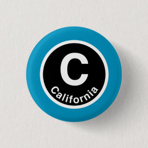 Chicago L California Blue Line 1 Inch Round Button