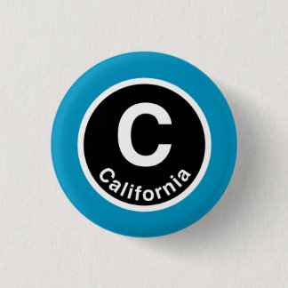 Chicago L California Blue Line 1 Inch Round Button