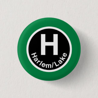 Chicago L Harlem Green L 1 Inch Round Button