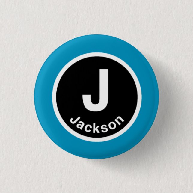 Chicago L Jackson Blue Line 1 Inch Round Button (Front)