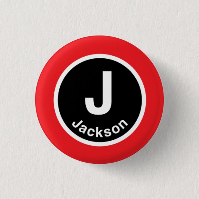 Chicago L Jackson Red Line 1 Inch Round Button (Front)