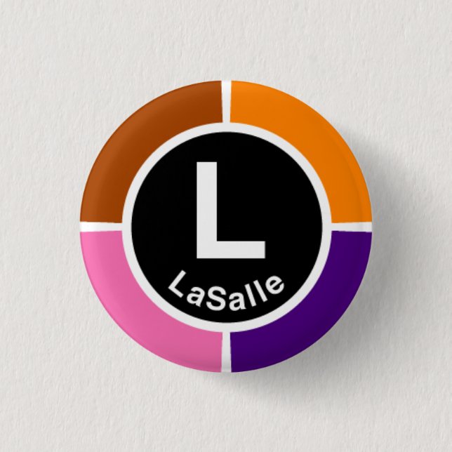 Chicago L LaSalle Loop 1 Inch Round Button (Front)