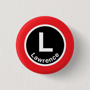 Chicago L Lawrence Red Line 1 Inch Round Button