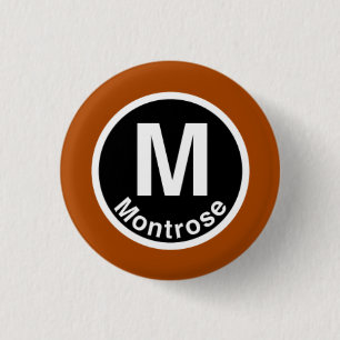 Chicago L Montrose Brown Line 1 Inch Round Button