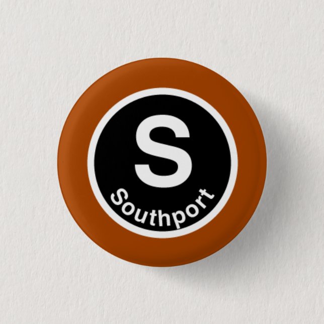 Chicago L Southport Brown Line 1 Inch Round Button (Front)