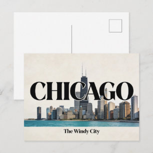 Chicago La Ville Ventée Carte Postale de Voyage Vi