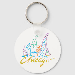 Chicago Line Syline Keychain