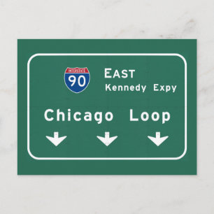 Chicago Loop I-90 E Interstate Illinois IL Postcard