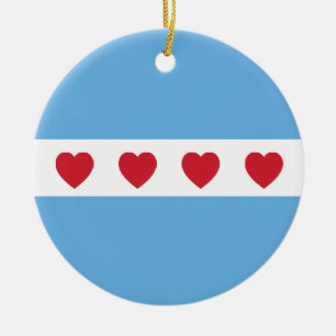 Chicago Love Ceramic Ornament