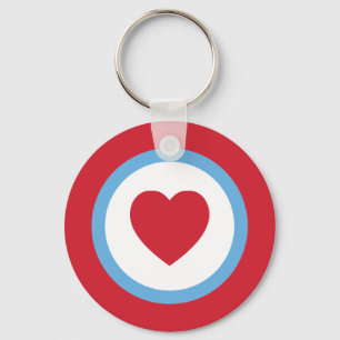 Chicago Love   Keychain   Heart Circle   Red