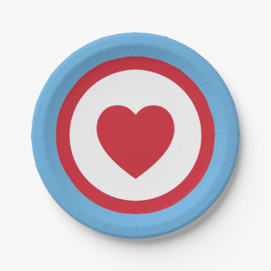 Chicago Love   Paper Plates   Heart   Blue