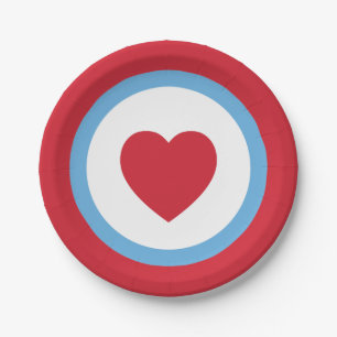 Chicago Love   Paper Plates   Heart   Red