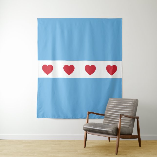Chicago Love | Tapestry Wall Decor Zoom Wall (In Situ)