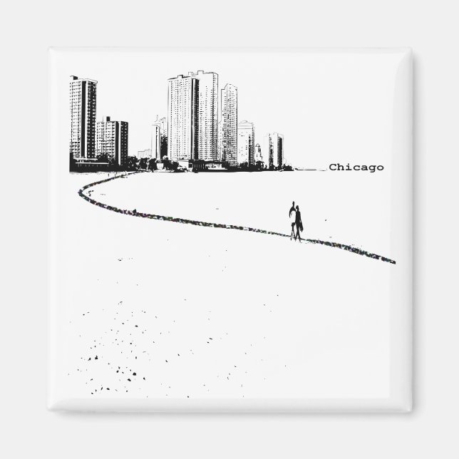 Chicago Lovers VIntage magnet (Front)