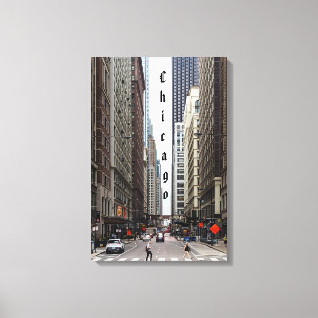 Chicago Madison Street Canvas Print with Text (Front)