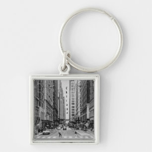 Chicago Madison Street Grayscale Keychain