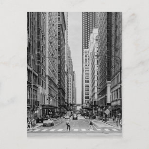 Chicago Madison Street Grayscale Postcard