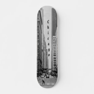 Chicago Madison Street Grayscale Skateboard