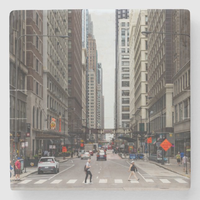 Chicago Madison Street Stone Coaster (Front)