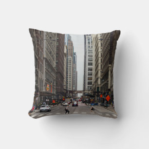 Chicago Madison Street Throw Pillow