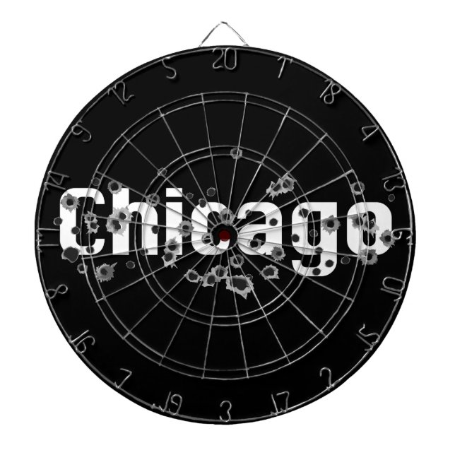 Chicago Mafia History Boss Gunshots Holes Sign Dartboard (Front)