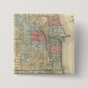 Chicago Map by Mitchell 2 Inch Square Button