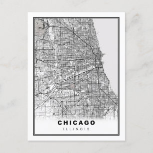 Chicago Map Postcard