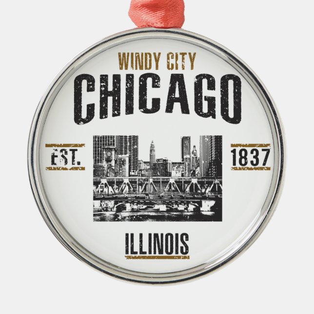 Chicago Metal Ornament (Front)